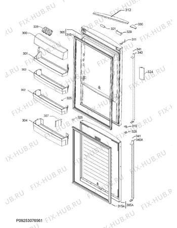 Взрыв-схема холодильника Aeg RCB83726MX - Схема узла Door